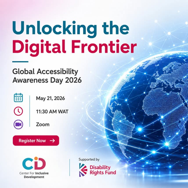 Promotional banner for the Centre for Inclusive Development's Global Accessibility Awareness Day 2026 webinar.